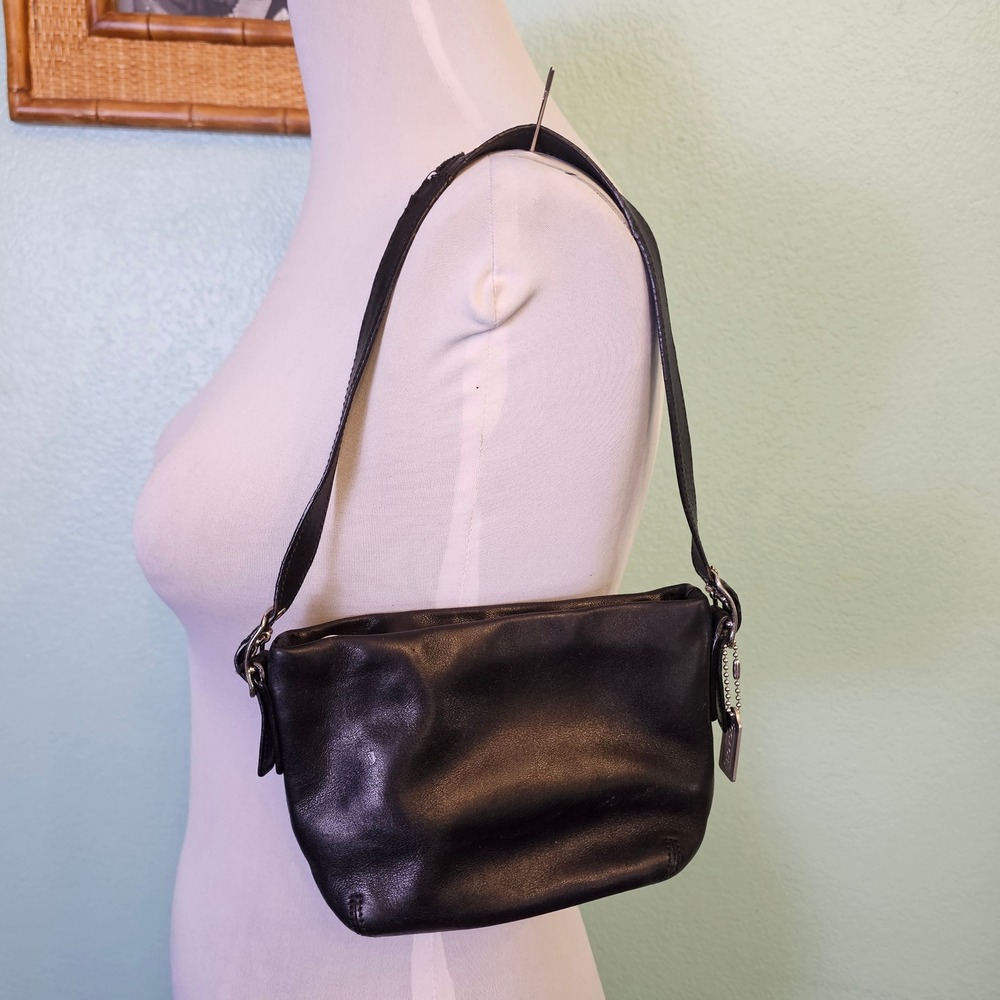 Vintage Y2K Coach Black Leather Mini Shoulder Bag Purse As Is NEEDS REPAIR